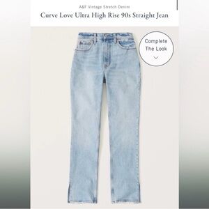NWT Abercrombie 90s straight ultra high rise curve love Jean- size 29 long
